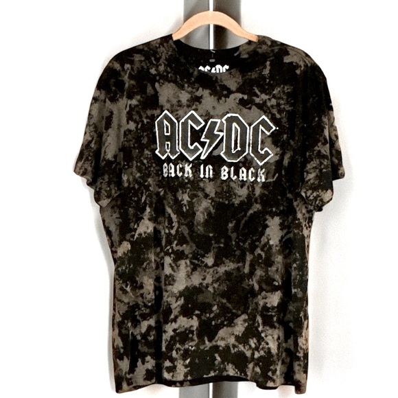 AC/DC Other - AC/DC Back In Black Custom Acid Washed tee size XL Black NWOT